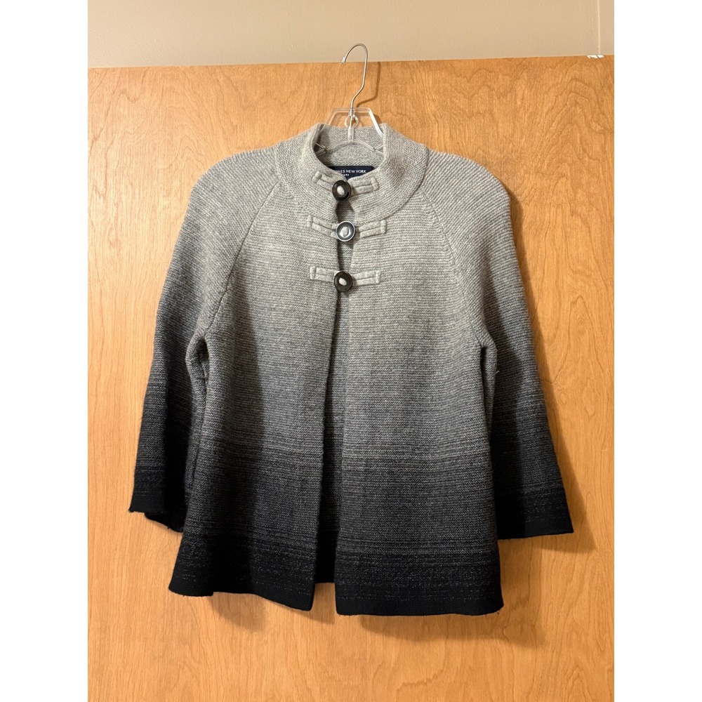JJones New York Signature Sweater Jacket S Gray Black Ombre Angora Wool Cardigan